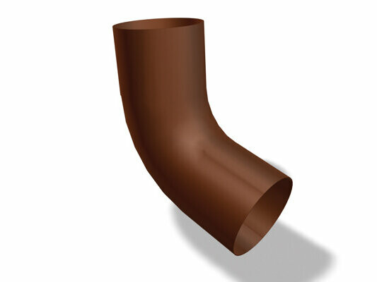 PREFA downpipe elbow 72°, available in sizes Ø 60, 80, 100, 120 and 150 mm, ideal for flexible installation of drainage systems. The downpipe elbow allows the pipes to be changed direction precisely.